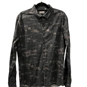Noak Men's Black Casual Button Down Shirt Size XL